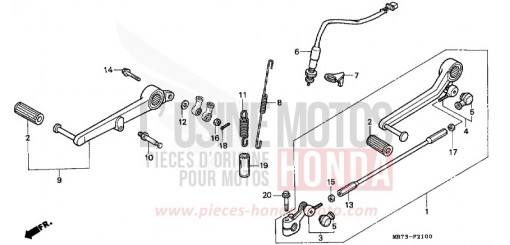 PEDALE DE FREIN/PEDALE DE CHANGEMENT VFR750RK de 1989